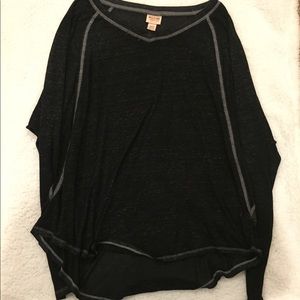 Navy Blue Oversized Batwing Shirt